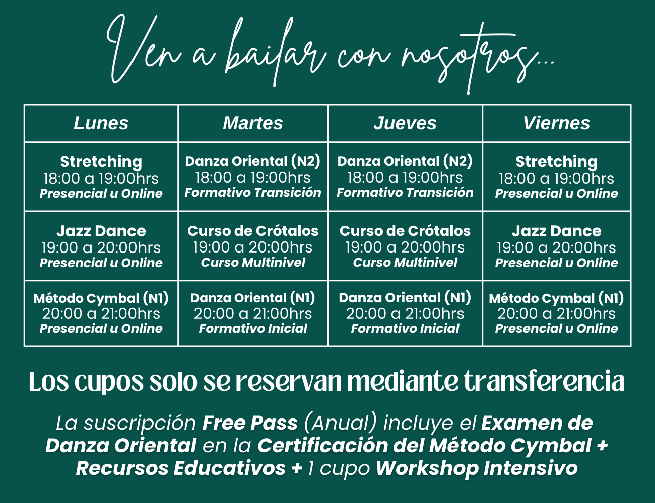 Horarios (Cymbal) - 2026